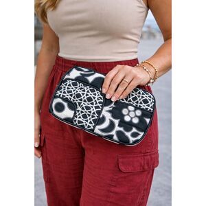 Vera Bradley Black & White Pattern Quilted Clutch Wallet Pouch Cosmetic Bag